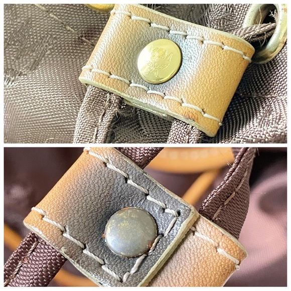 MCM brown visetos nylon and leather small backpack - Picture 6 of 11